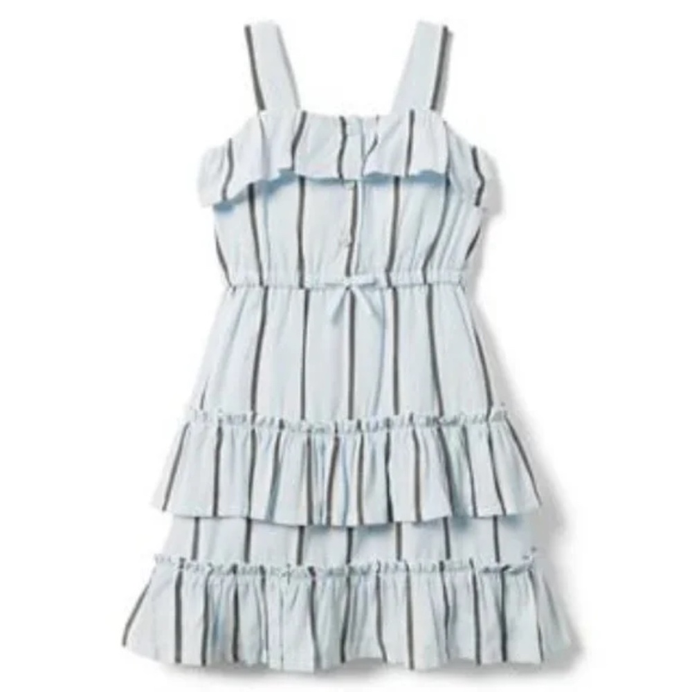 Janie and Jack Blue and Black Tiered Ruffle Dress 12-18M